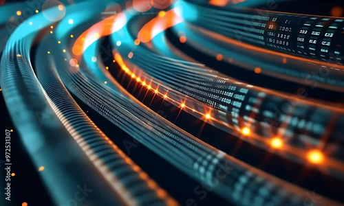Leuchtende Datenkabel – Fluss von Informationen in der digitalen Welt