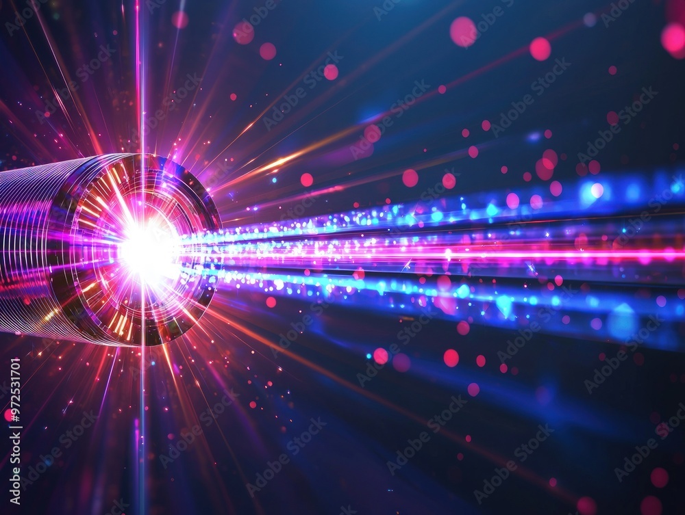 Obraz premium Into the Light Abstract Neon Explosion.