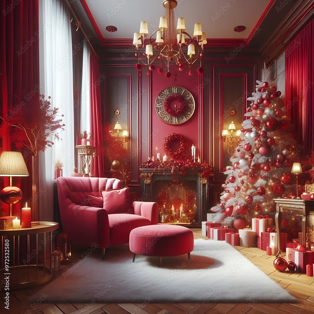 Interior design with red accents, christmas
Interior design with red accents, christmas