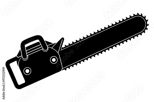 Chainsaw silhouette, Lumberjack icon, Chainsaw vector illustration