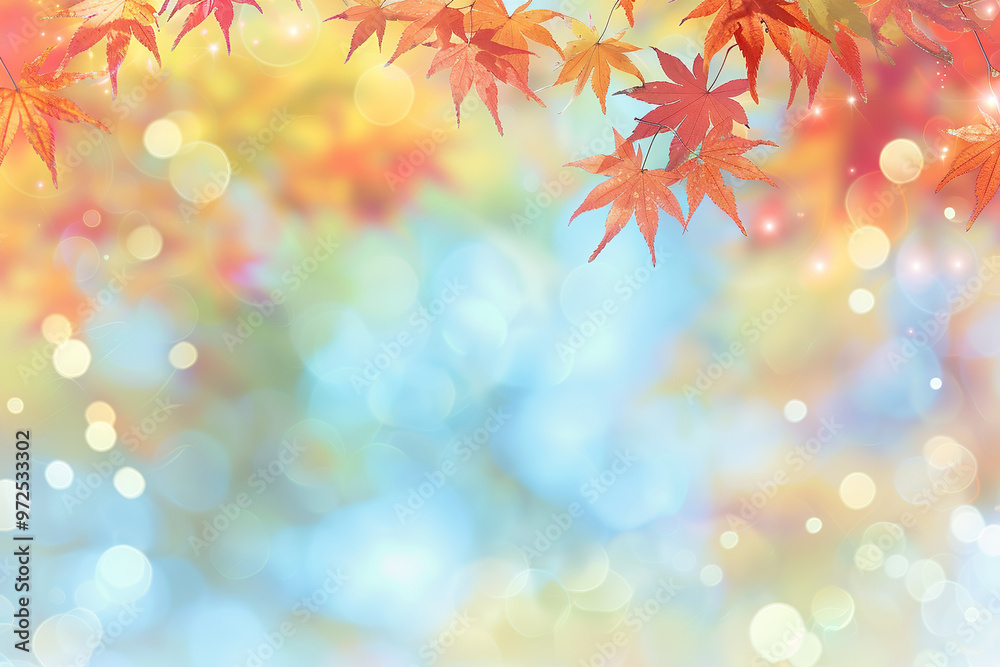 A leafy tree with red leaves and a blurry background., A leafy tree with red leaves and a blurry background.,