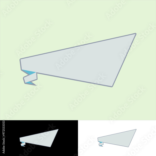 Free Download title label in full color illustration of ribbons floating forming a chat bubble - GFXLoad