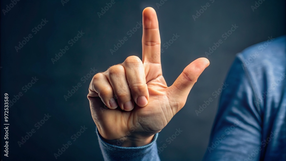 The tip of the index finger extends and curves toward the palmar surface, creating the distinctive rounded shape The tip of the index finger extends and curves toward the palmar surface, creating the distinctive rounded shape