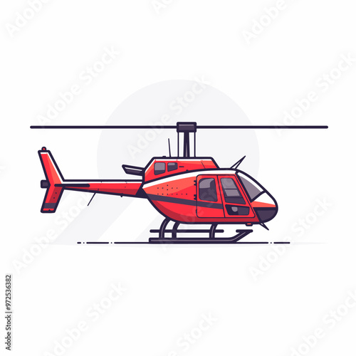 Helicopter Vector illustration in flat cartoon style on white background.