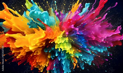 Farbexplosion – Kreatives Farbspritzbild