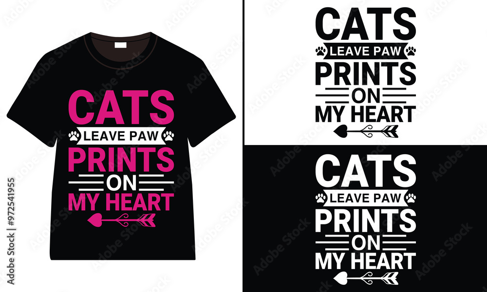Cats Leave Paw Prints on My Heart T-shirt design, cat typography t-shirt design, Cat day t shirt design, Cat SVG t shirt Cats Leave Paw Prints on My Heart T-shirt design, cat typography t-shirt design, Cat day t shirt design, Cat SVG t shirt