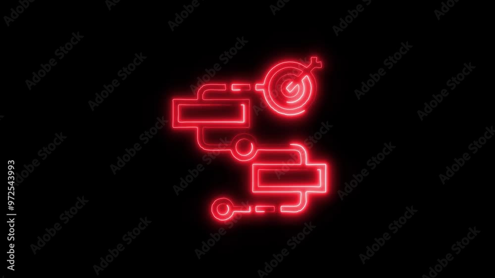Milestone Icon in Video HD Neon Animation Achievement and Progress Symbol with Dynamic Glow on Black Background Milestone Icon in Video HD Neon Animation Achievement and Progress Symbol with Dynamic Glow on Black Background