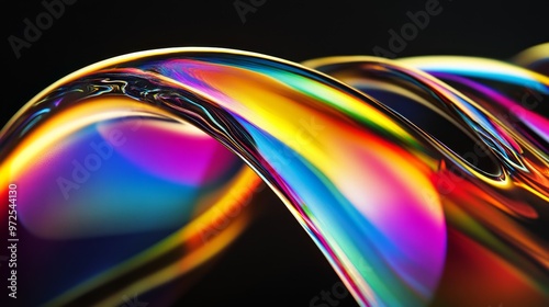 Iridescent Wave with Reflections