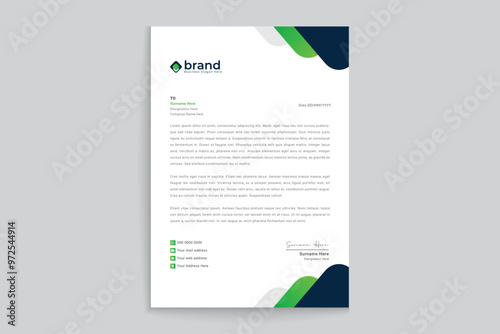 Green color letterhead design