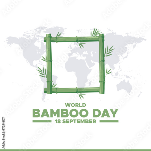 World Bamboo Day, 18 September, bamboo day stock illustration, vector illustration, banner, post, ads design, editable template. photo