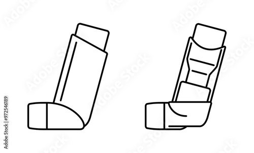 Asthma inhalers for different quick relievers, in thin line