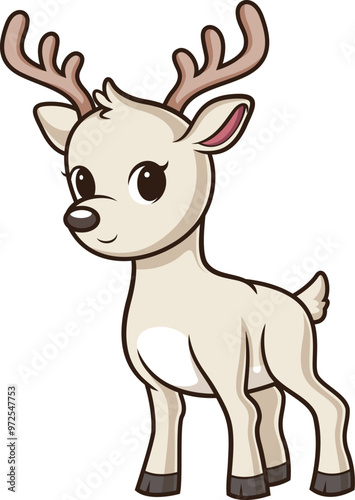 Seneca white deer in chibi kawaii style vector image