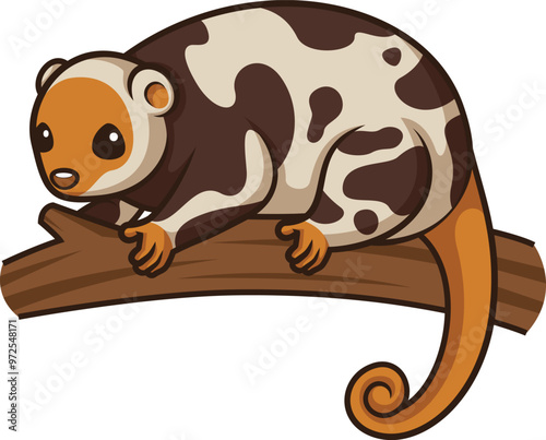 Black-spotted cuscus in chibi kawaii style vector image