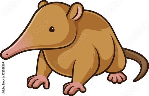Hispaniolan solenodon in chibi kawaii style vector image