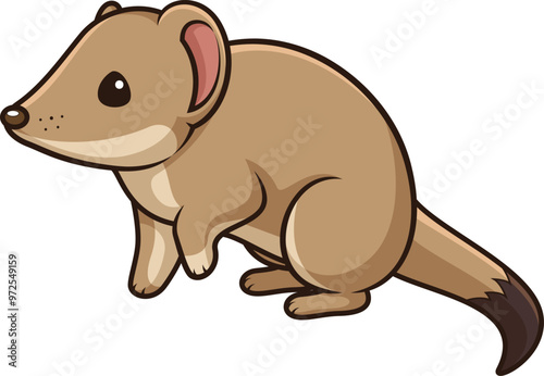 Mulgara in chibi kawaii style vector image