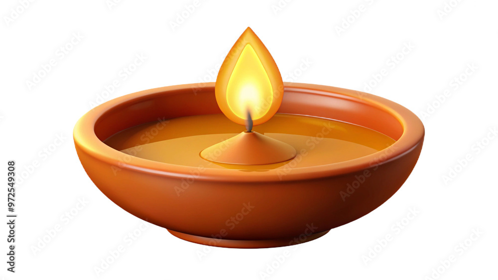 An isolated Diwali diya on a white background, showcasing a simple yet elegant traditional oil lamp. The glowing flame symbolizes light, warmth, and the festive spirit of Diwali. An isolated Diwali diya on a white background, showcasing a simple yet elegant traditional oil lamp. The glowing flame symbolizes light, warmth, and the festive spirit of Diwali.