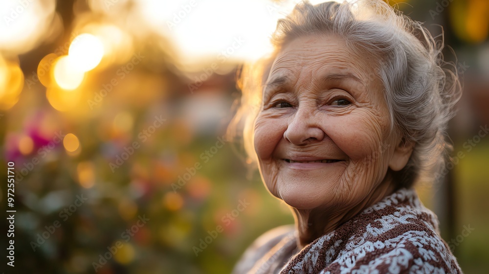 Close-up of an elderly woman smiling with a warm, kind expression. Close-up of an elderly woman smiling with a warm, kind expression.