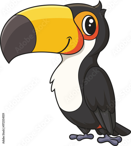 Smiling toucan bird standing still vector image