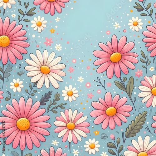 A wallpaper of seamless flowers pattern background 