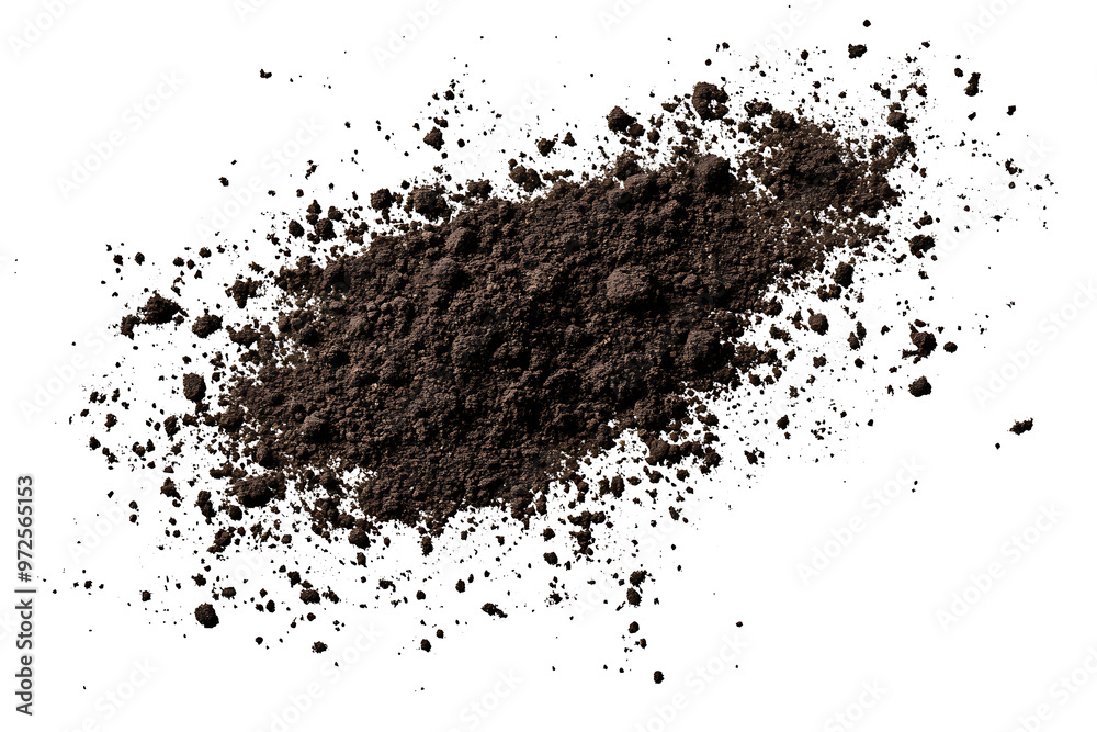 Pile of soil scattered isolated on transparent background Pile of soil scattered isolated on transparent background