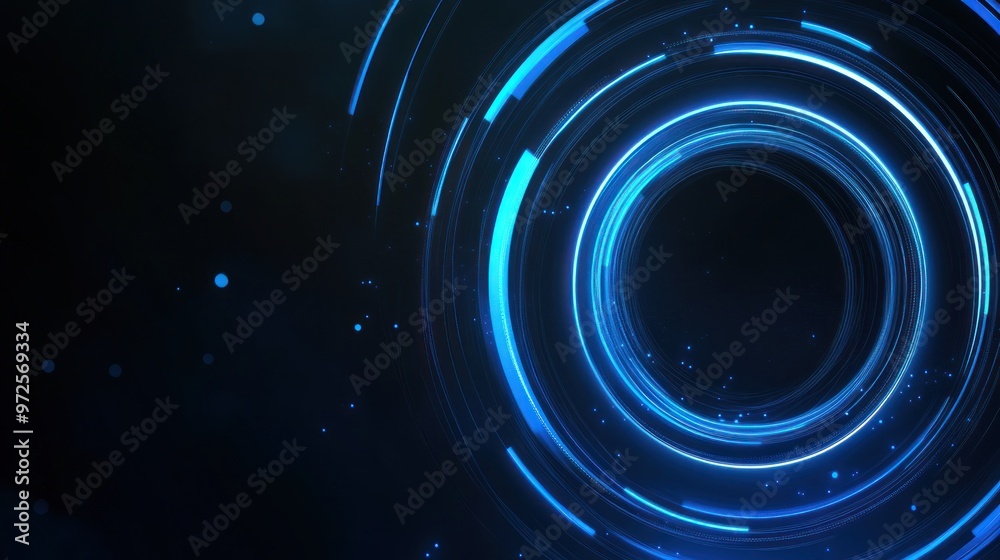 Abstract Blue Neon Circle Abstract Blue Neon Circle