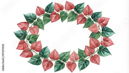 green leaves frame, Green Leaves Frame on Grey Background, Nature, Frame, Greenery, Leaves