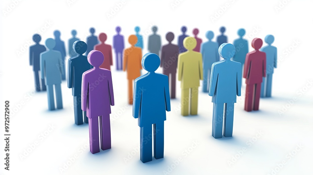 A 3D illustration showing people involved in hiring, isolated on a white background. A 3D illustration showing people involved in hiring, isolated on a white background.