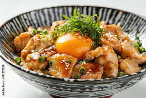 Japanese oyakodon (chicken and egg bowl) photo