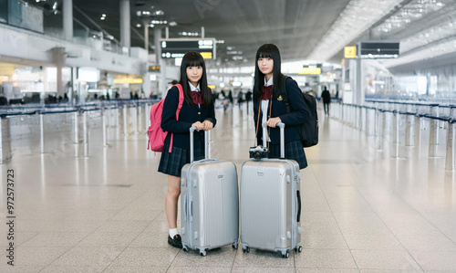 女子高生と空港