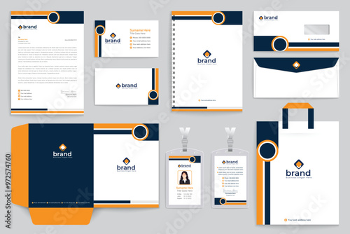 Orange shape stationery design