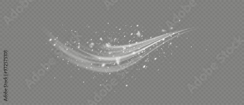 Wind 1Snow and wind on a transparent background. White gradient. Winter and snow with fog. Wind and fog.Airflow, white fumes or chilly breeze movement effect, isolated on a transparent background.