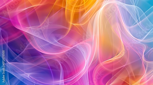 Abstract colorful light patterns create a mesmerizing visual effect with vibrant swirls and gradients blending together in an artistic composition. Close-up photo with clean background