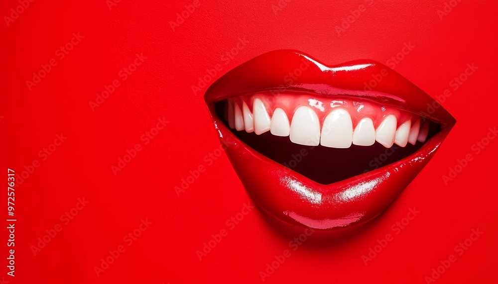 Naklejka premium How can this image be integrated into an ad campaign highlighting the latest trends in cosmetic dentistry