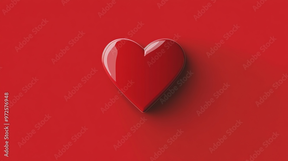 A single red heart on a red background. A single red heart on a red background.