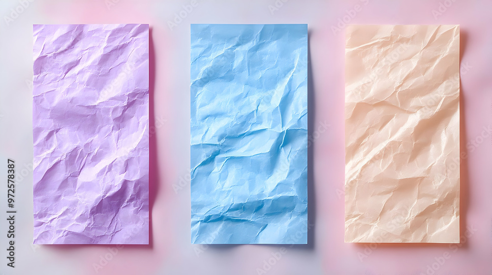 Obraz premium Pastel Paper Creates Background Texture with Folds and Crinkles