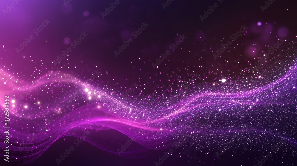 Fototapeta premium Abstract Purple Glitter Wave