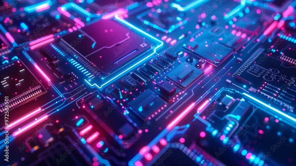 Abstract neon shapes with vibrant lights in a cyber setting Close-up photo with clean background Abstract neon shapes with vibrant lights in a cyber setting Close-up photo with clean background