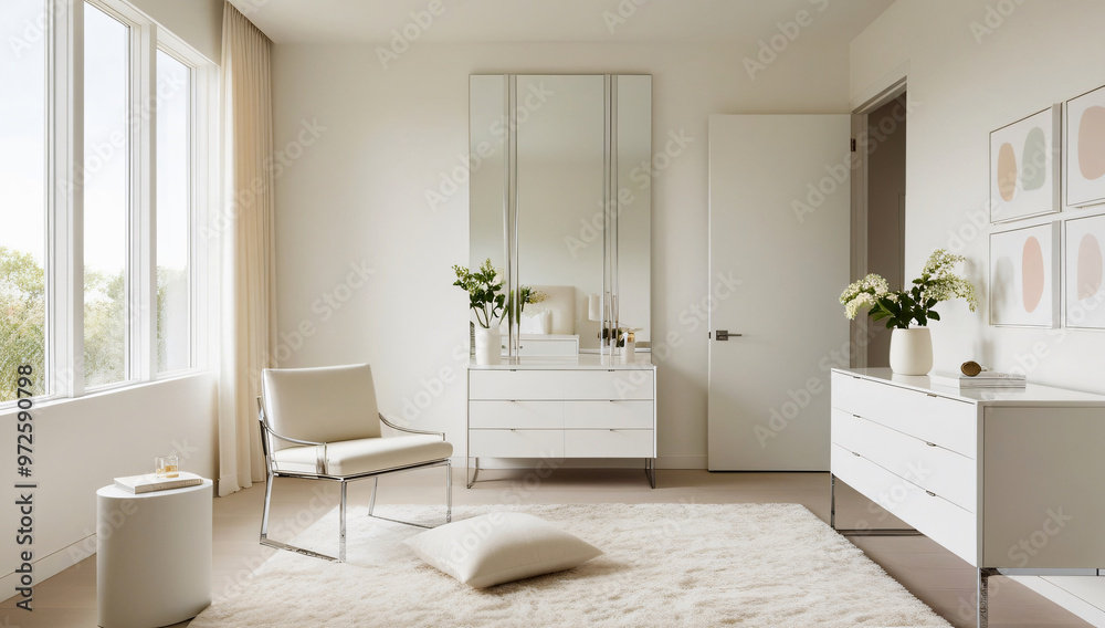 Fototapeta premium Designing a dressing room in a minimalist style