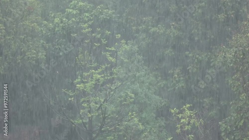 Heavy rain, heavy rainfall, dark clouds, real shot 4k