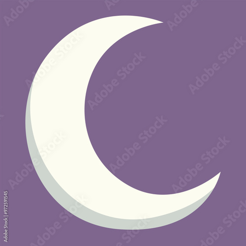 The crescent moon in flat style. Crescent moon 