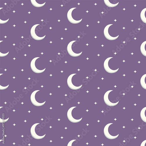 Pattern with crescent moons