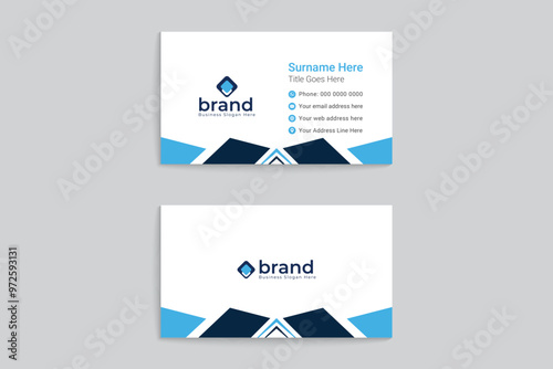 Blue and black business card design