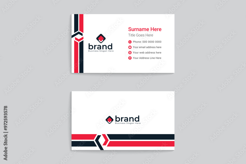 Red color business card design Red color business card design