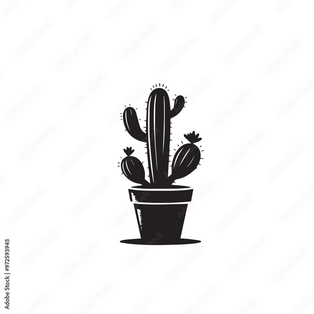 Cactus vector illustration. Desert cactus logo, icon design isolated on white background. Cactus vector illustration. Desert cactus logo, icon design isolated on white background.