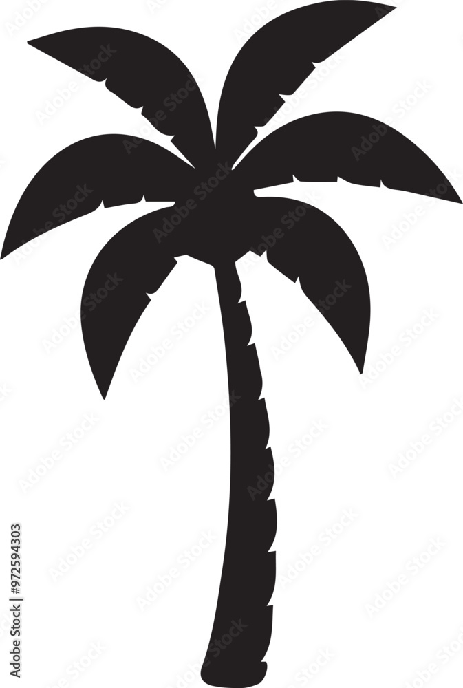 palm tree silhouette vector style White background.