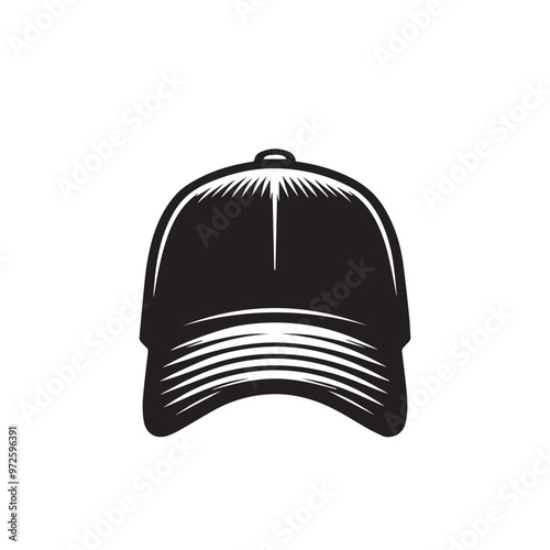 Man's cap silhouette. Baseball cap vector design. Cap illustration.