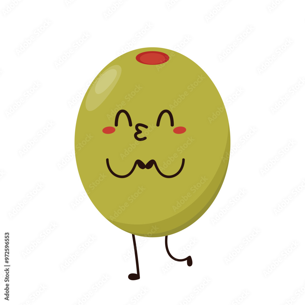 Olive character design. Olive on white background. Olive mascot.