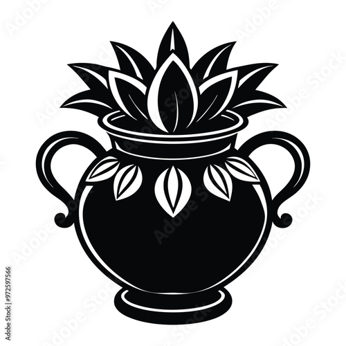 pot silhouette vector art.