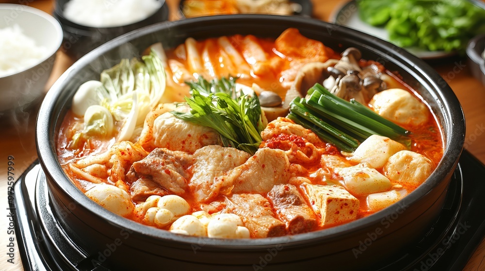 Kimchi stew with vegetables and pork Kimchi stew with vegetables and pork