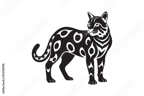 Ocelot  silhouette vector illustration, Ocelot  silhouette vector, Ocelot  silhouette PNG , Ocelot  silhouette photo